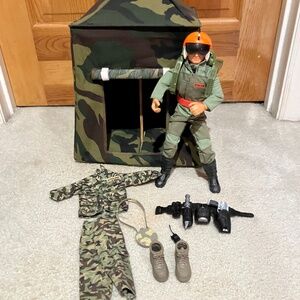 Action Man Rocket Man 12" doll plus camo tent and change of clothes!